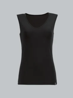Trägershirt aus Viskose Schwarz