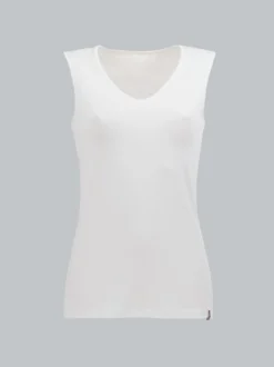 Trägershirt aus Viskose Weiss