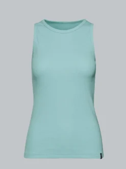 Träger-Shirt elastischer Doppelripp Gletscher