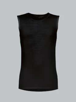 Trägershirt Merinowolle Schwarz