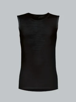 Trägershirt Merinowolle Schwarz