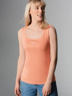 Trägershirt mit Kristallsteinen Apricot