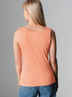 Trägershirt mit Kristallsteinen Apricot