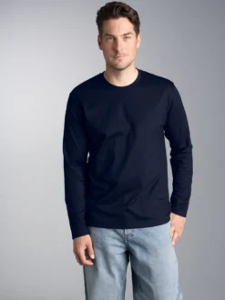 trigema Signature Langarmshirt Navy