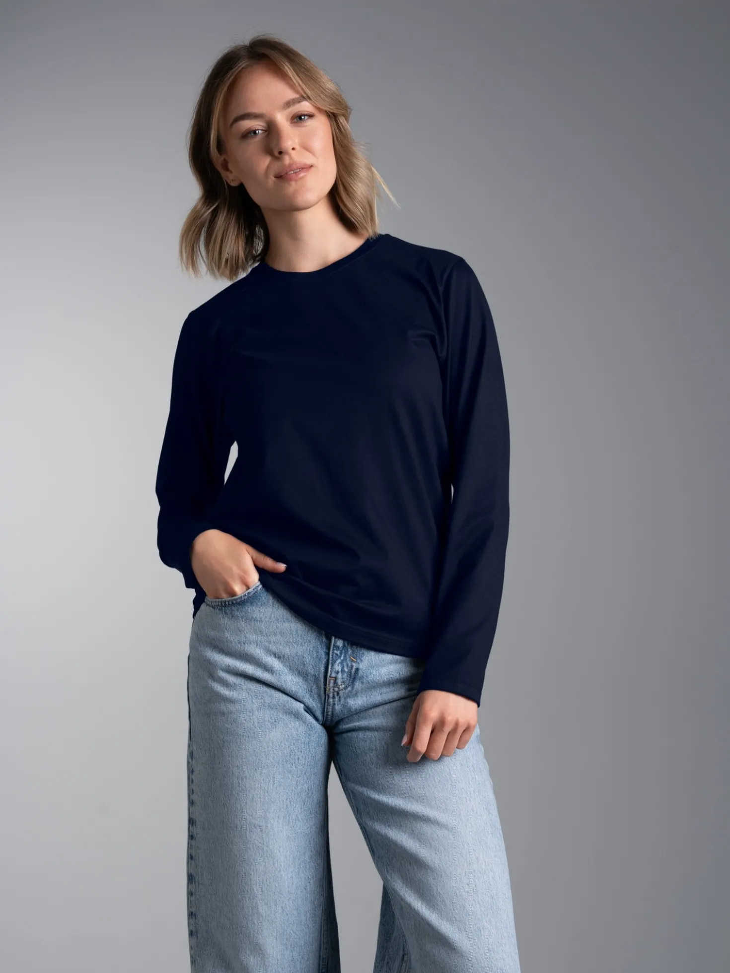 trigema Signature Langarmshirt Navy