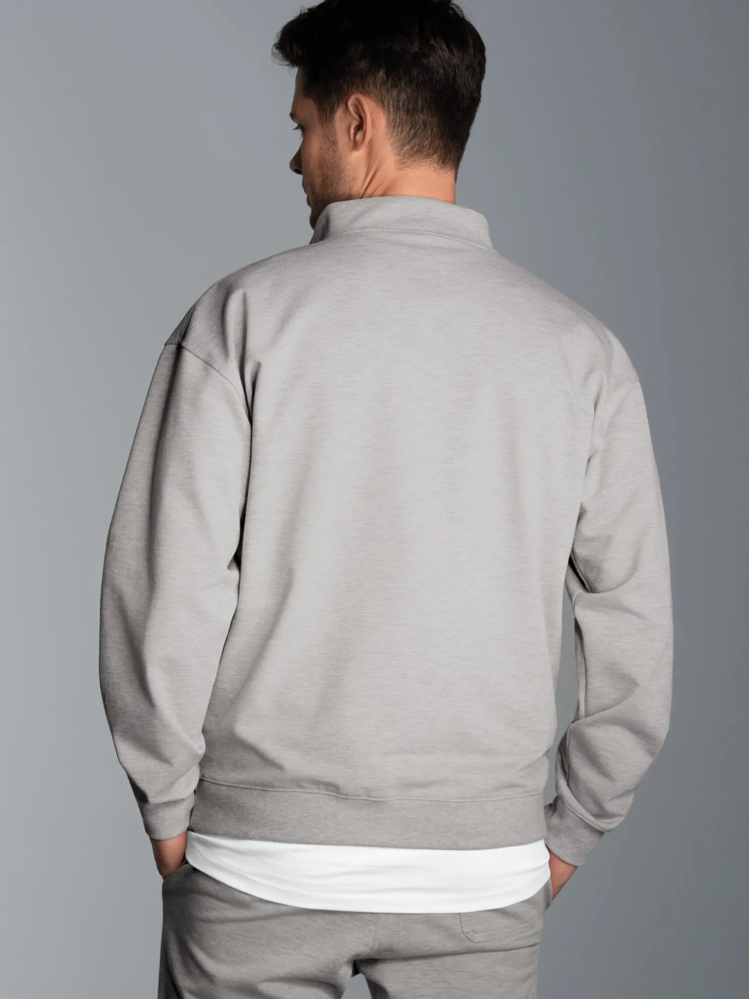 Troyer in bequemer Sweat-Qualität Grau-melange