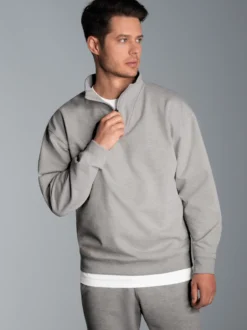 Troyer in bequemer Sweat-Qualität Grau-melange