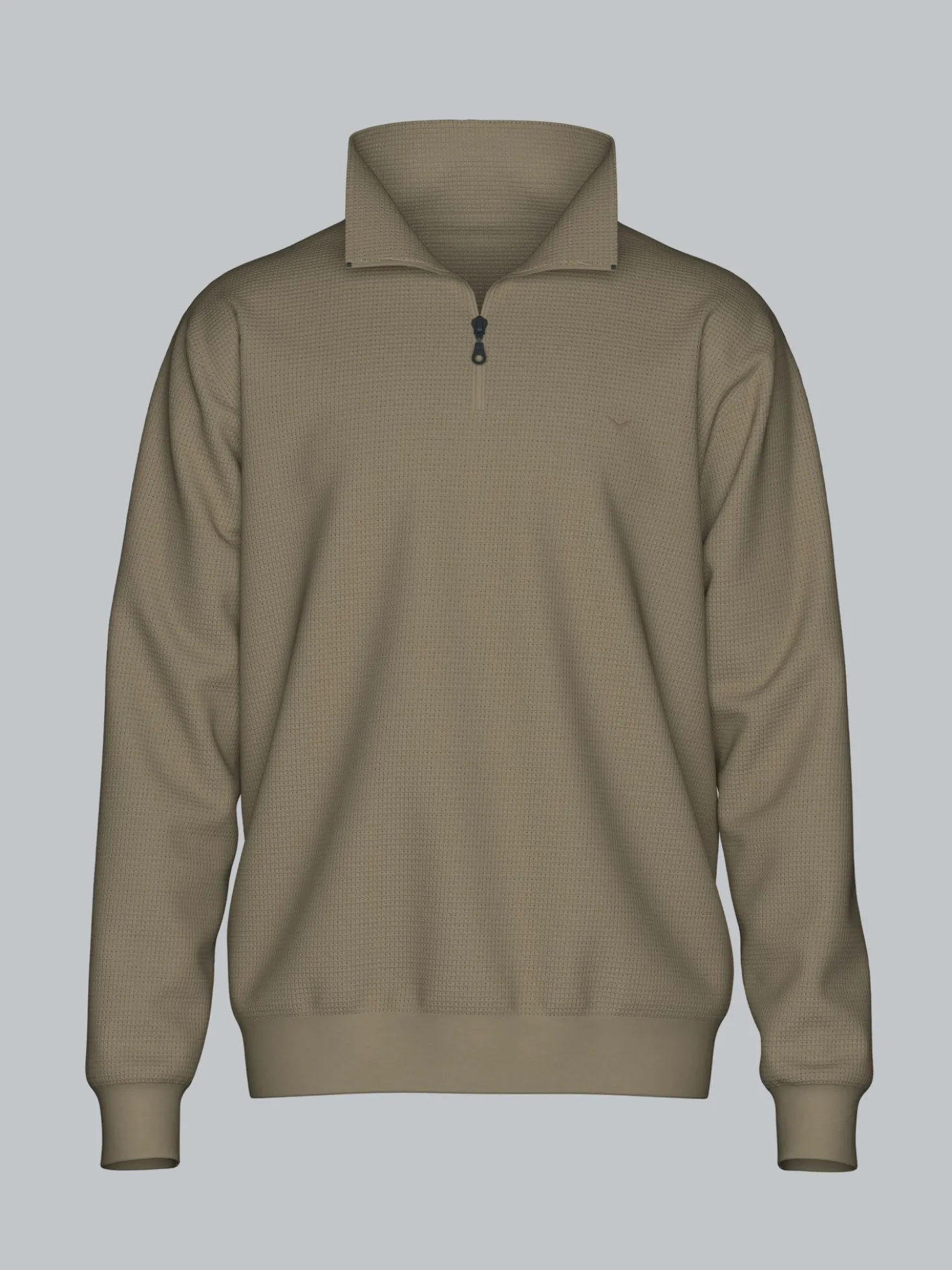Troyer in Waffeloptik Taupe