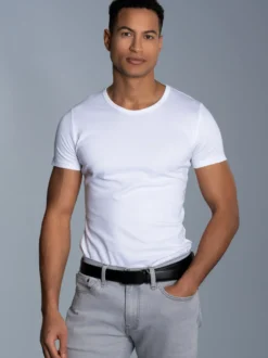 T-Shirt aus Baumwolle/Elastan Weiss