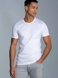 T-Shirt aus Baumwolle/Elastan Weiss