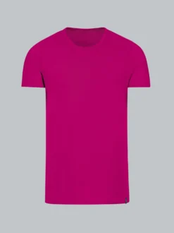T-Shirt aus Baumwolle/Elastan Magenta