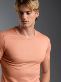 T-Shirt aus Baumwolle/Elastan Puder