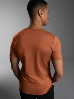 T-Shirt aus Baumwolle/Elastan Zimt