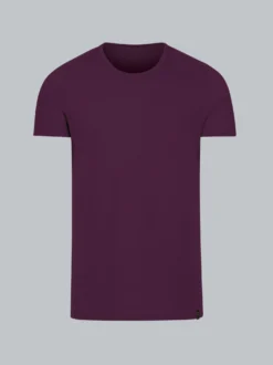 T-Shirt aus Baumwolle/Elastan Aubergine