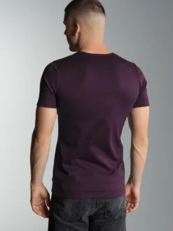T-Shirt aus Baumwolle/Elastan Aubergine