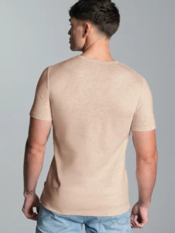 T-Shirt aus Baumwolle/Elastan Sand-melange
