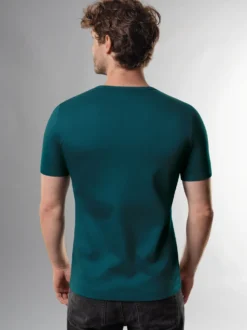 T-Shirt aus Baumwolle/Elastan Saphir
