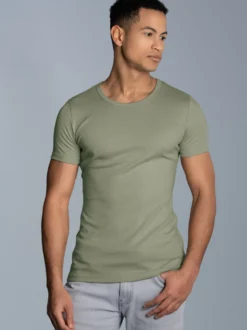 T-Shirt aus Baumwolle/Elastan Salbei
