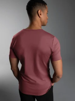 T-Shirt aus Baumwolle/Elastan Mahagoni