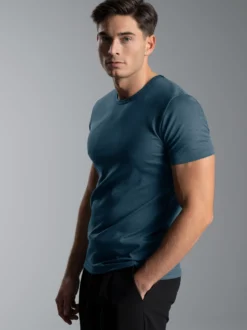 T-Shirt aus Baumwolle/Elastan Jeans-melange