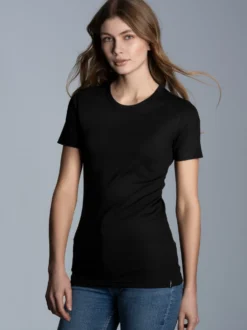 T-Shirt aus Baumwolle/Elastan Schwarz