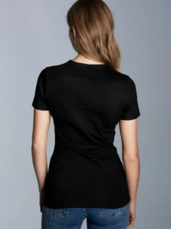 T-Shirt aus Baumwolle/Elastan Schwarz