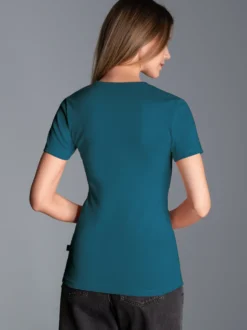 T-Shirt aus Baumwolle/Elastan Petrol