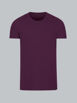 T-Shirt aus Baumwolle/Elastan Aubergine