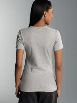 T-Shirt aus Baumwolle/Elastan Grau-melange