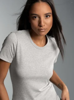 T-Shirt aus Baumwolle/Elastan Grau-melange