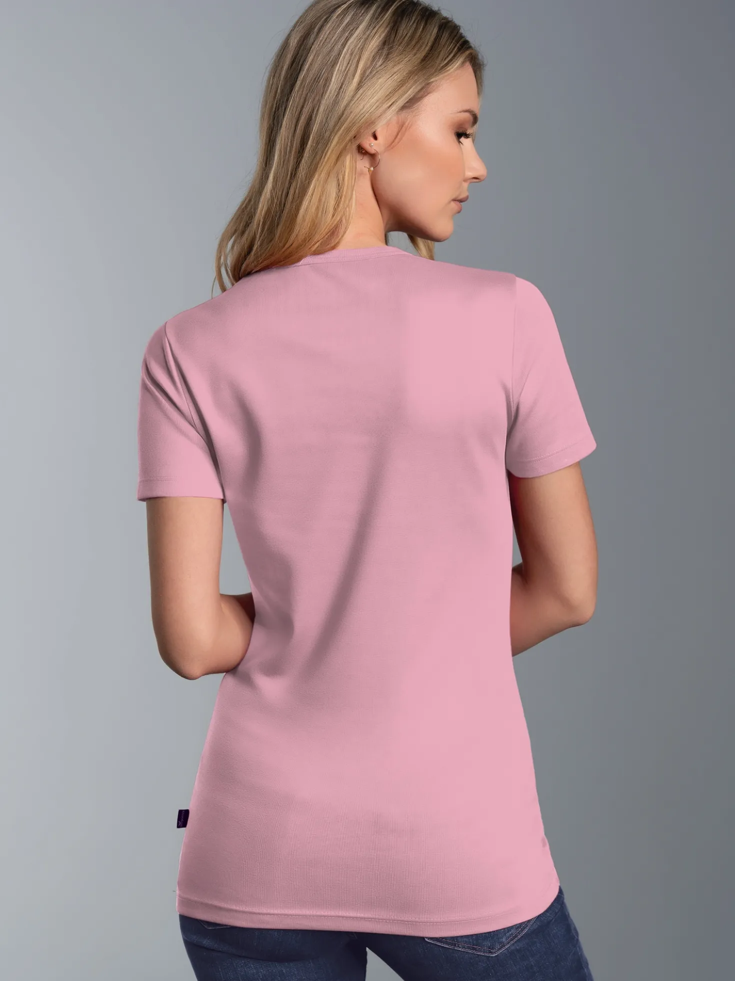 T-Shirt aus Baumwolle/Elastan Lilie