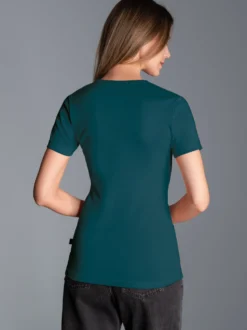 T-Shirt aus Baumwolle/Elastan Saphir