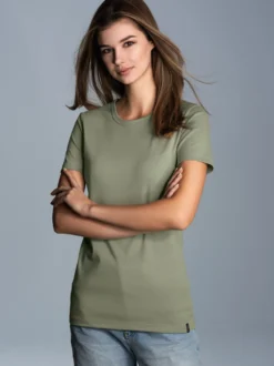 T-Shirt aus Baumwolle/Elastan Salbei