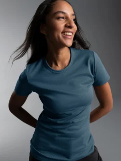 T-Shirt aus Baumwolle/Elastan Jeans-melange