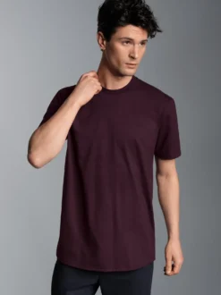T-Shirt aus Biobaumwolle Aubergine-C2C