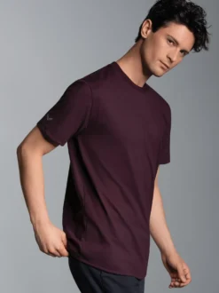 T-Shirt aus Biobaumwolle Aubergine-C2C