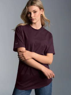 T-Shirt aus Biobaumwolle Aubergine-C2C