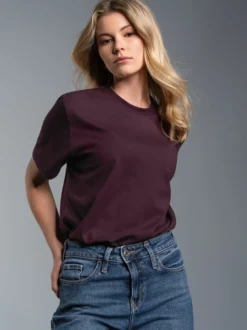 T-Shirt aus Biobaumwolle Aubergine-C2C
