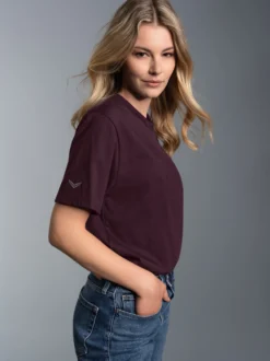 T-Shirt aus Biobaumwolle Aubergine-C2C