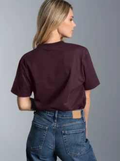 T-Shirt aus Biobaumwolle Aubergine-C2C