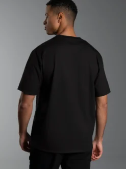 T-Shirt aus Biobaumwolle mit Brusttasche Schwarz