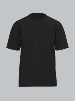 T-Shirt aus Biobaumwolle mit Brusttasche Schwarz