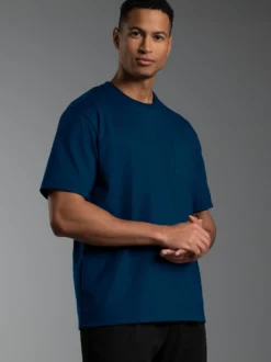 T-Shirt aus Biobaumwolle mit Brusttasche Night-blue
