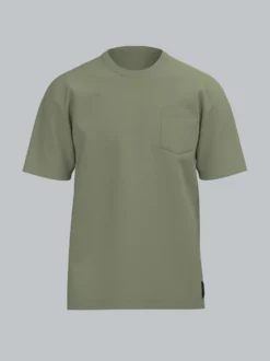 T-Shirt aus Biobaumwolle mit Brusttasche Salbei