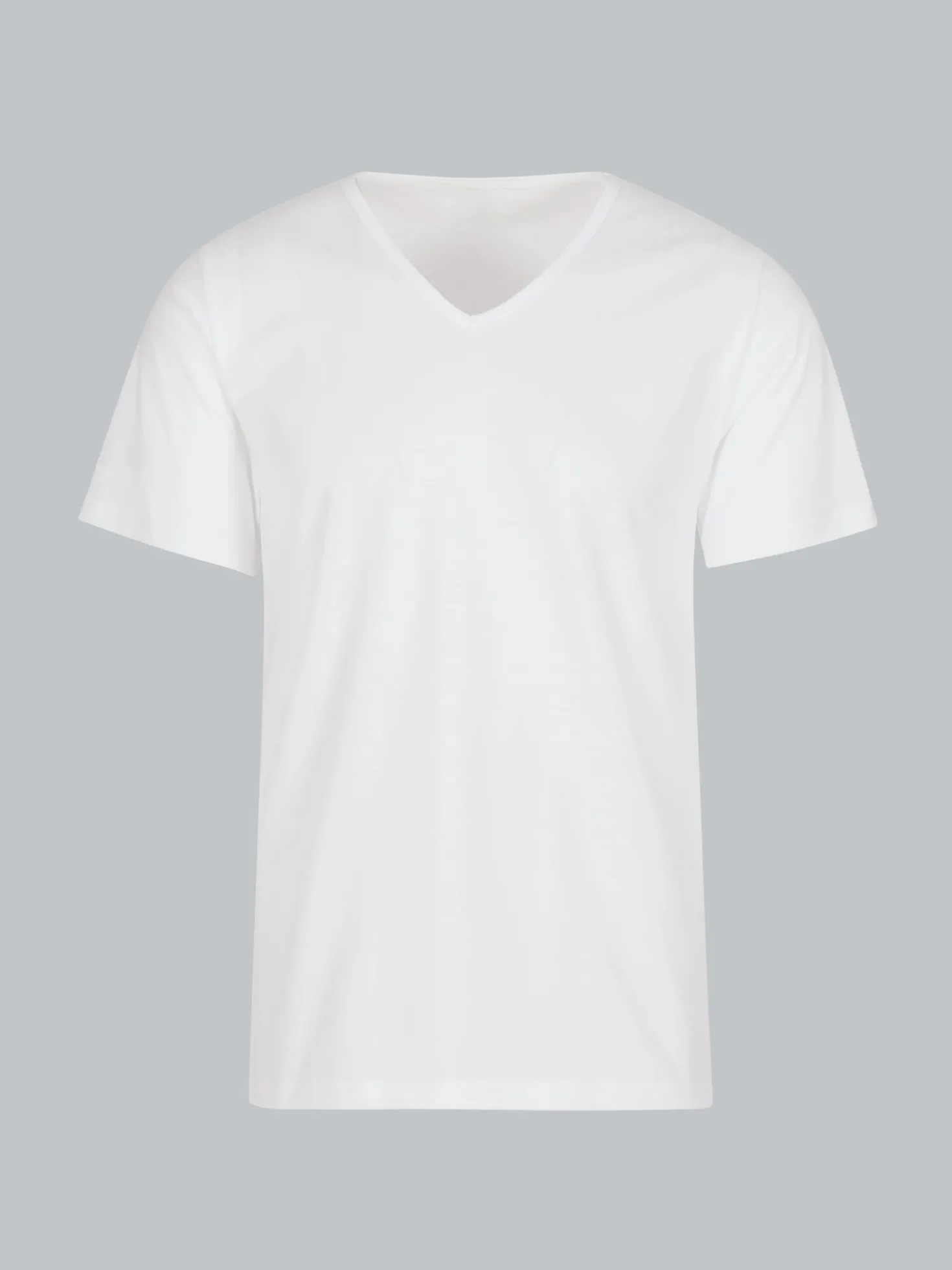 T-Shirt aus Biobaumwolle mit V-Ausschnitt Weiss