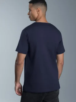 T-Shirt aus Biobaumwolle mit V-Ausschnitt Navy