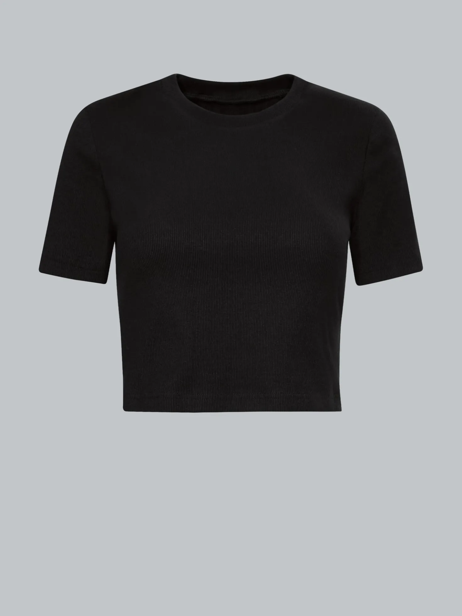 T-Shirt aus elastischem Doppelripp Schwarz