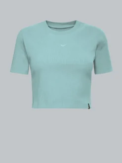 T-Shirt aus elastischem Doppelripp Gletscher