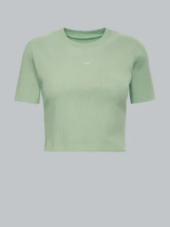T-Shirt aus elastischem Doppelripp Green tea
