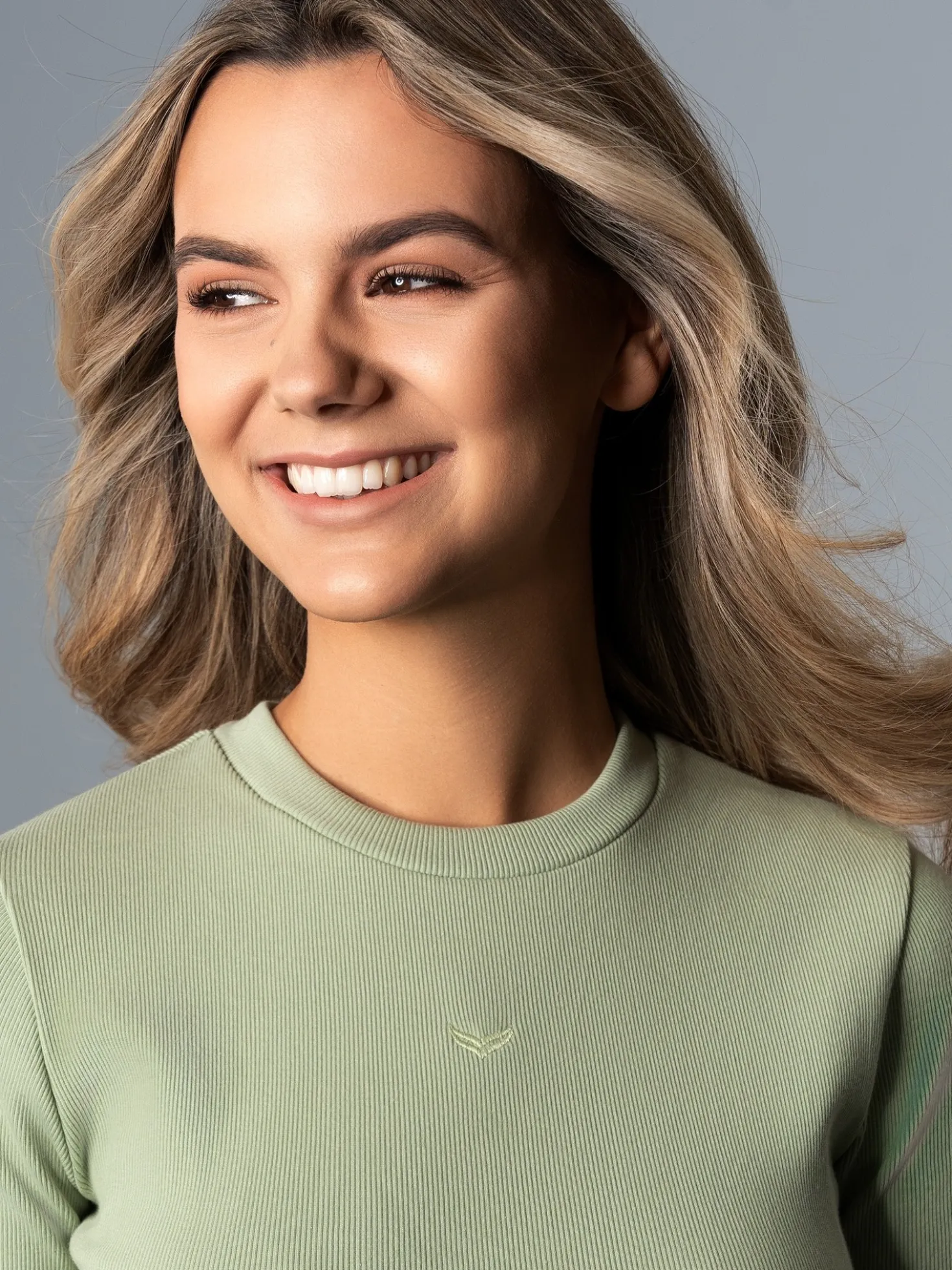 T-Shirt aus elastischem Doppelripp Green tea